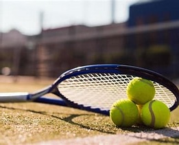 Tennis racket and balls